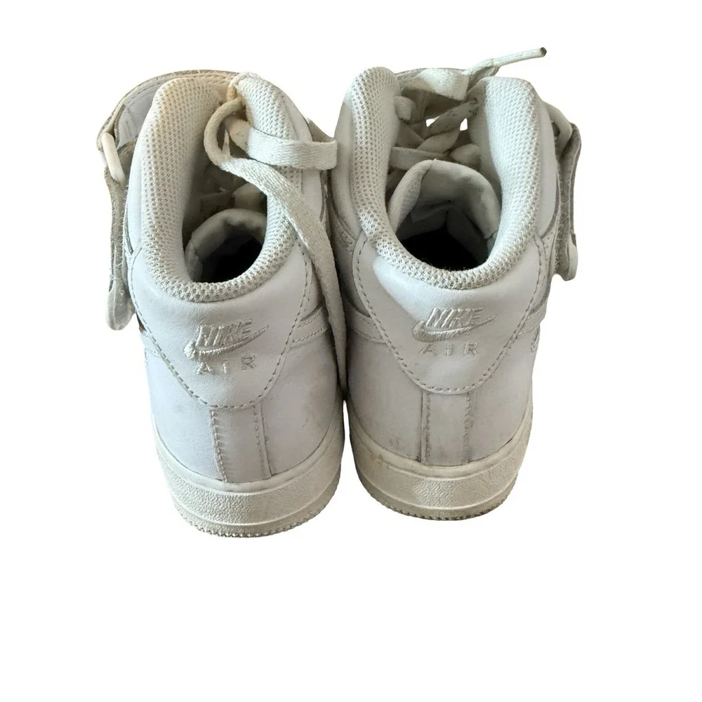 Nike Air Force 1 LE Mid Triple White Sneakers Shoes GS DH2933-111 Youth Size 6.5